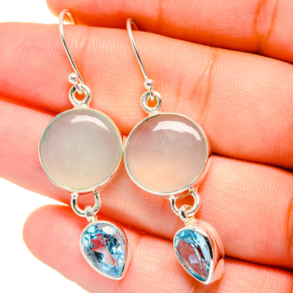 Aqua Chalcedony Earrings handcrafted by Ana Silver Co - EARR422491