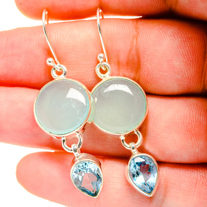 Aqua Chalcedony Earrings handcrafted by Ana Silver Co - EARR422494