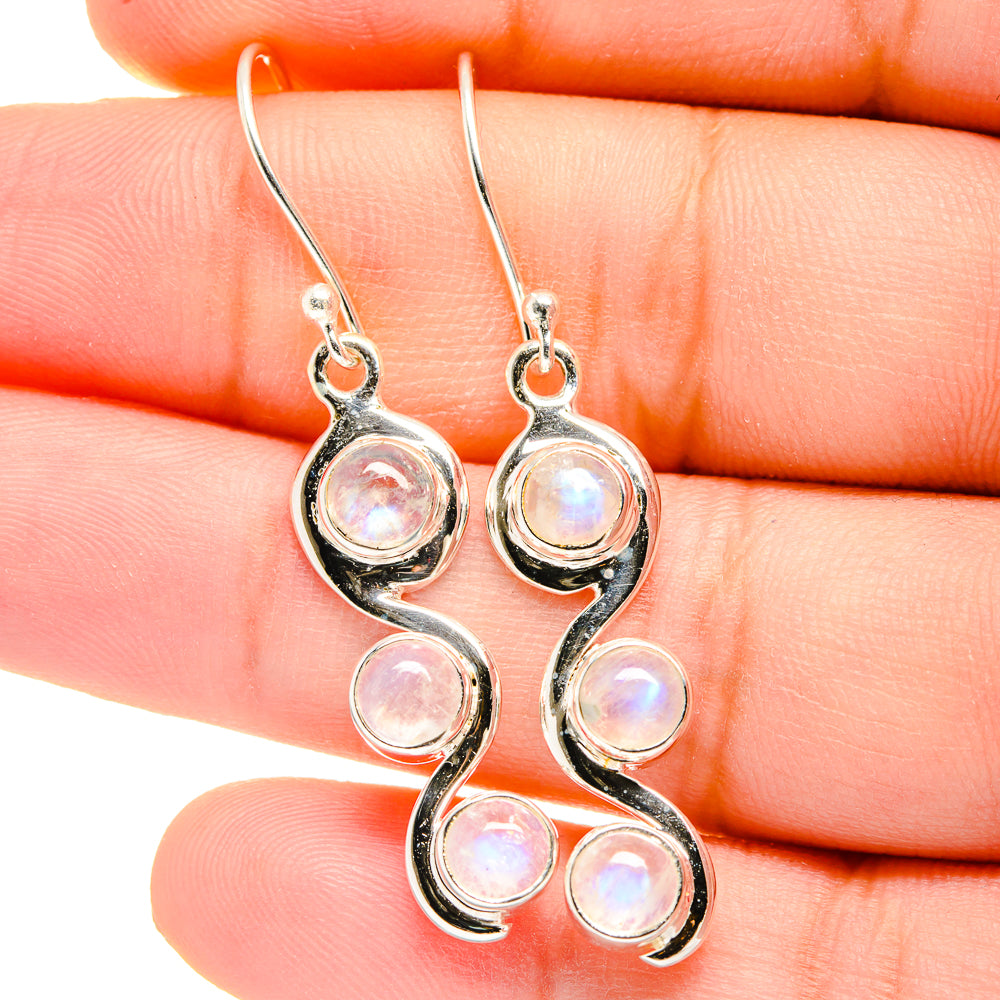 Rainbow Moonstone Earrings handcrafted by Ana Silver Co - EARR422502