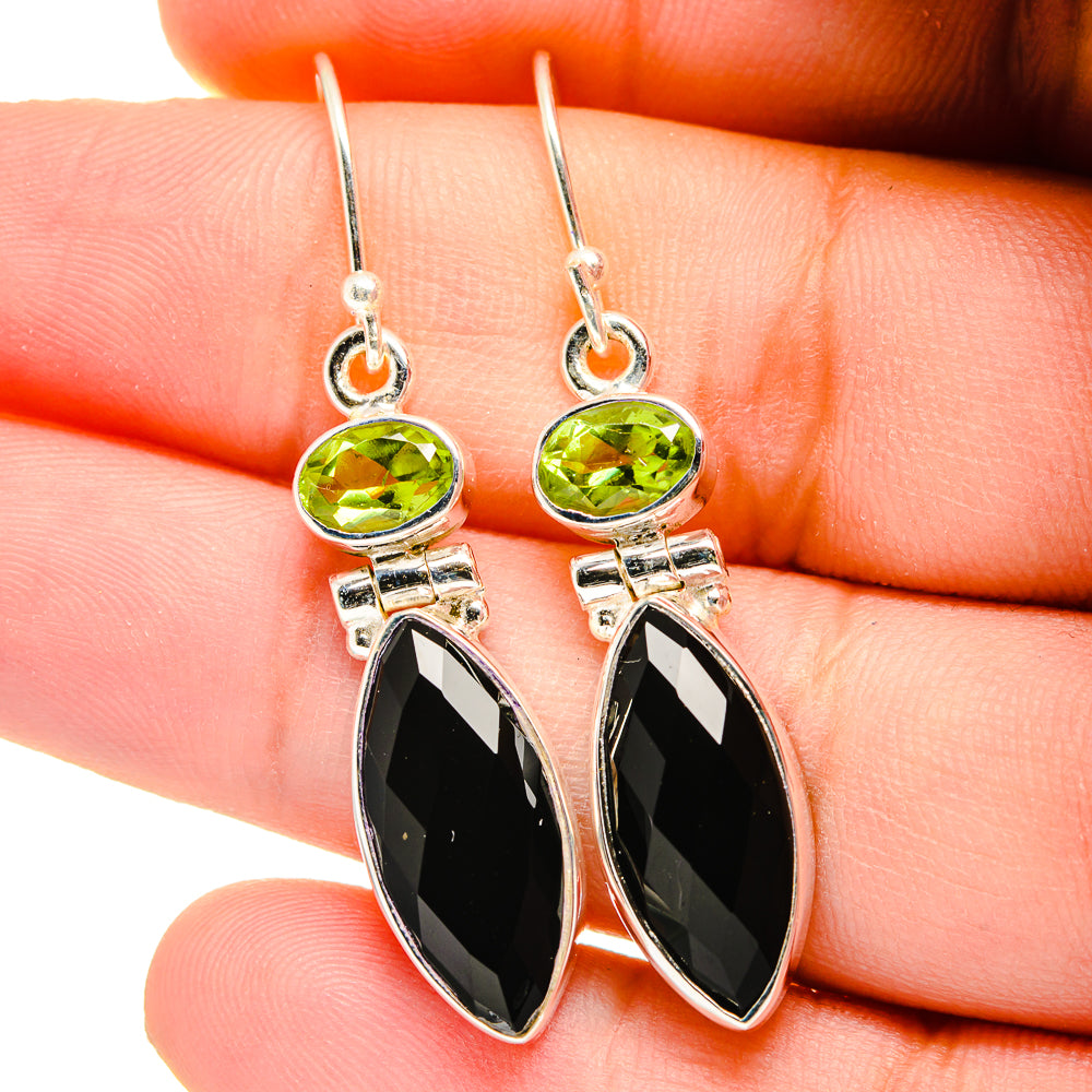 Black Onyx Earrings handcrafted by Ana Silver Co - EARR422504