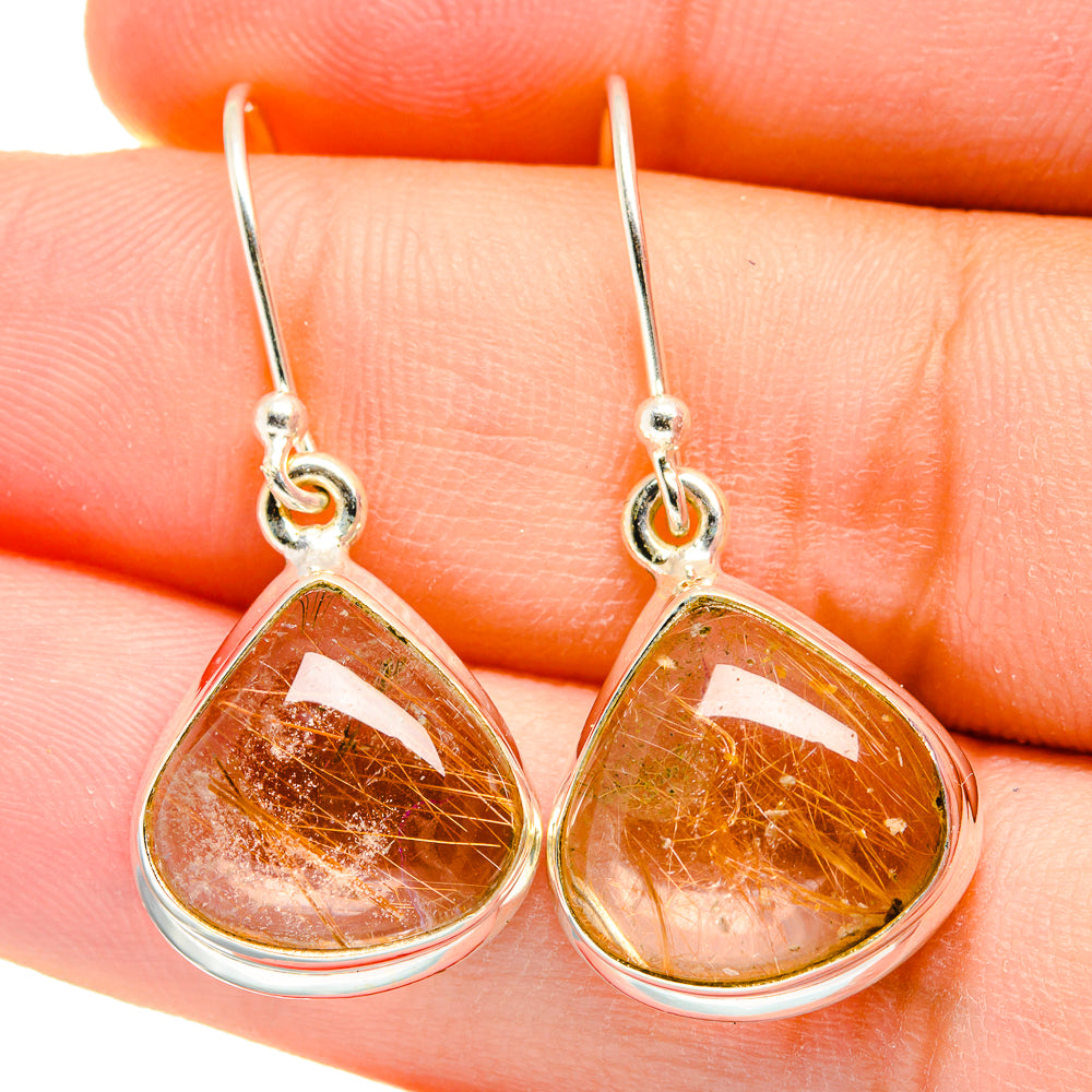 Rutilated Quartz Earrings handcrafted by Ana Silver Co - EARR422505