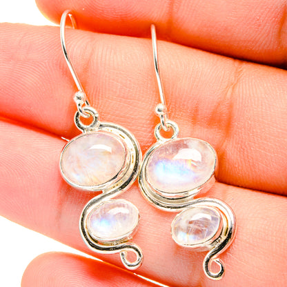 Rainbow Moonstone Earrings handcrafted by Ana Silver Co - EARR422507