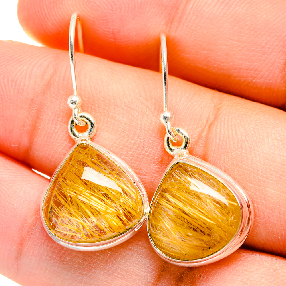 Rutilated Quartz Earrings handcrafted by Ana Silver Co - EARR422509