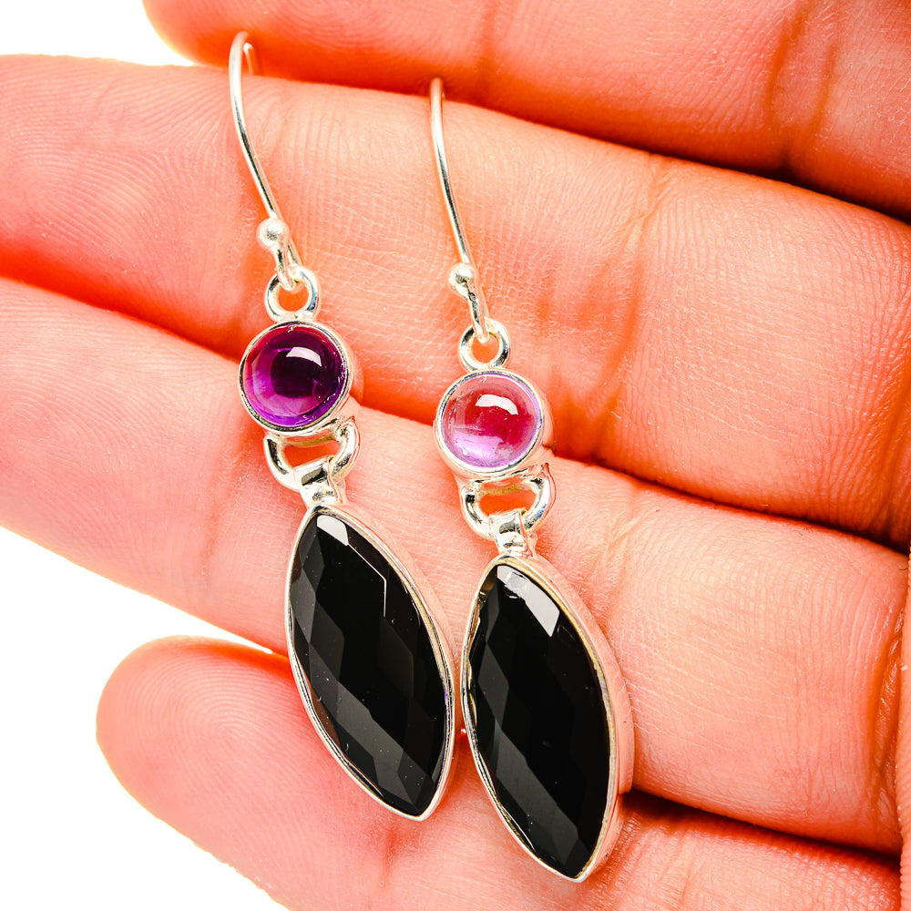 Black Onyx Earrings handcrafted by Ana Silver Co - EARR422511