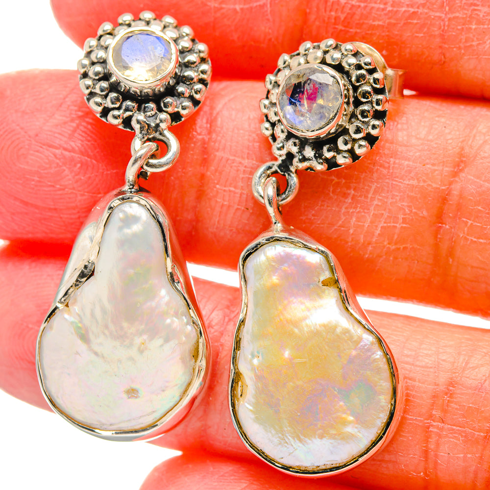 Mother Of Pearl Earrings handcrafted by Ana Silver Co - EARR422521