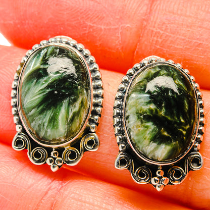 Seraphinite Earrings handcrafted by Ana Silver Co - EARR422532