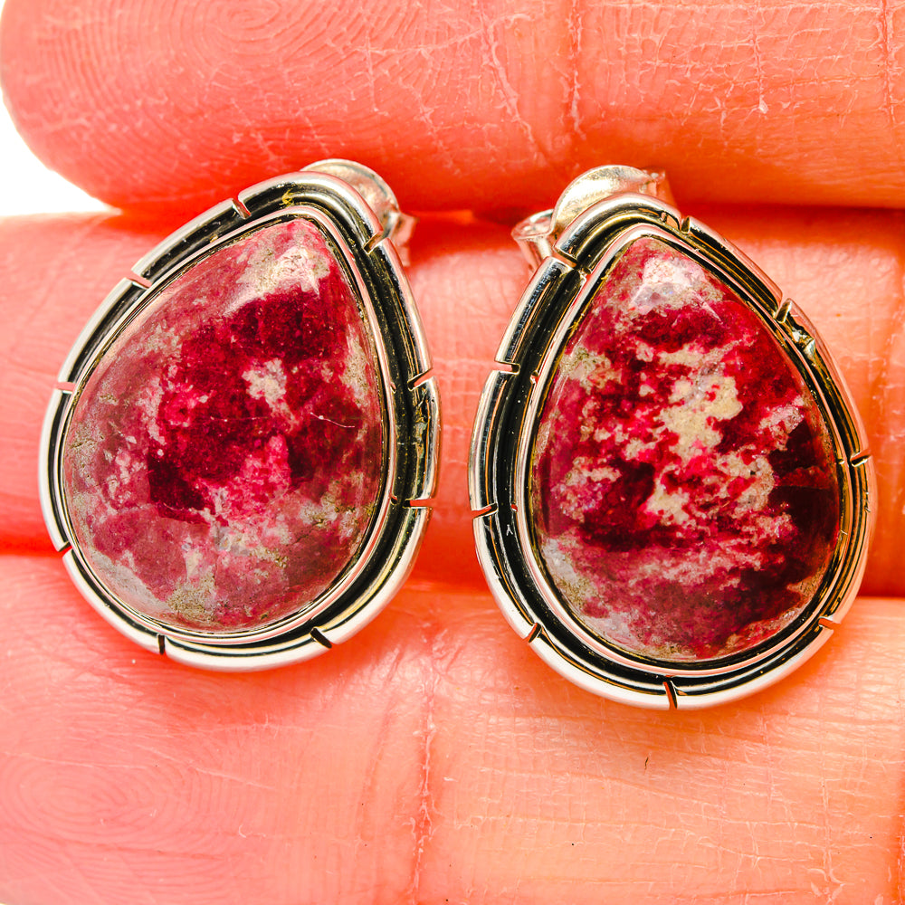 Thulite Earrings handcrafted by Ana Silver Co - EARR422540