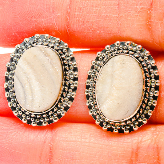 White Druzy Earrings handcrafted by Ana Silver Co - EARR422542