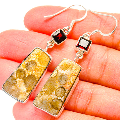 Fossil Coral Earrings handcrafted by Ana Silver Co - EARR422548