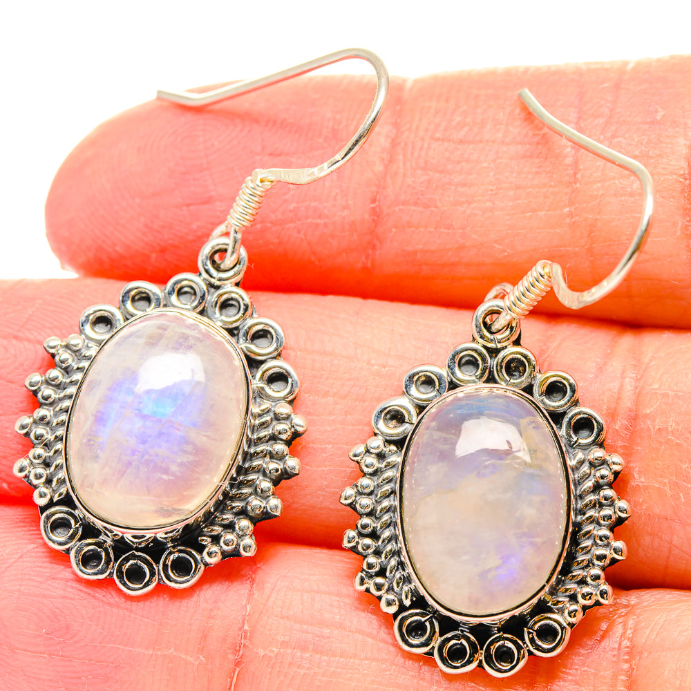 Rainbow Moonstone Earrings handcrafted by Ana Silver Co - EARR422551