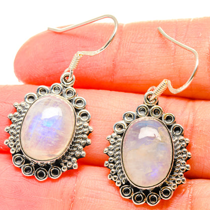 Rainbow Moonstone Earrings handcrafted by Ana Silver Co - EARR422551