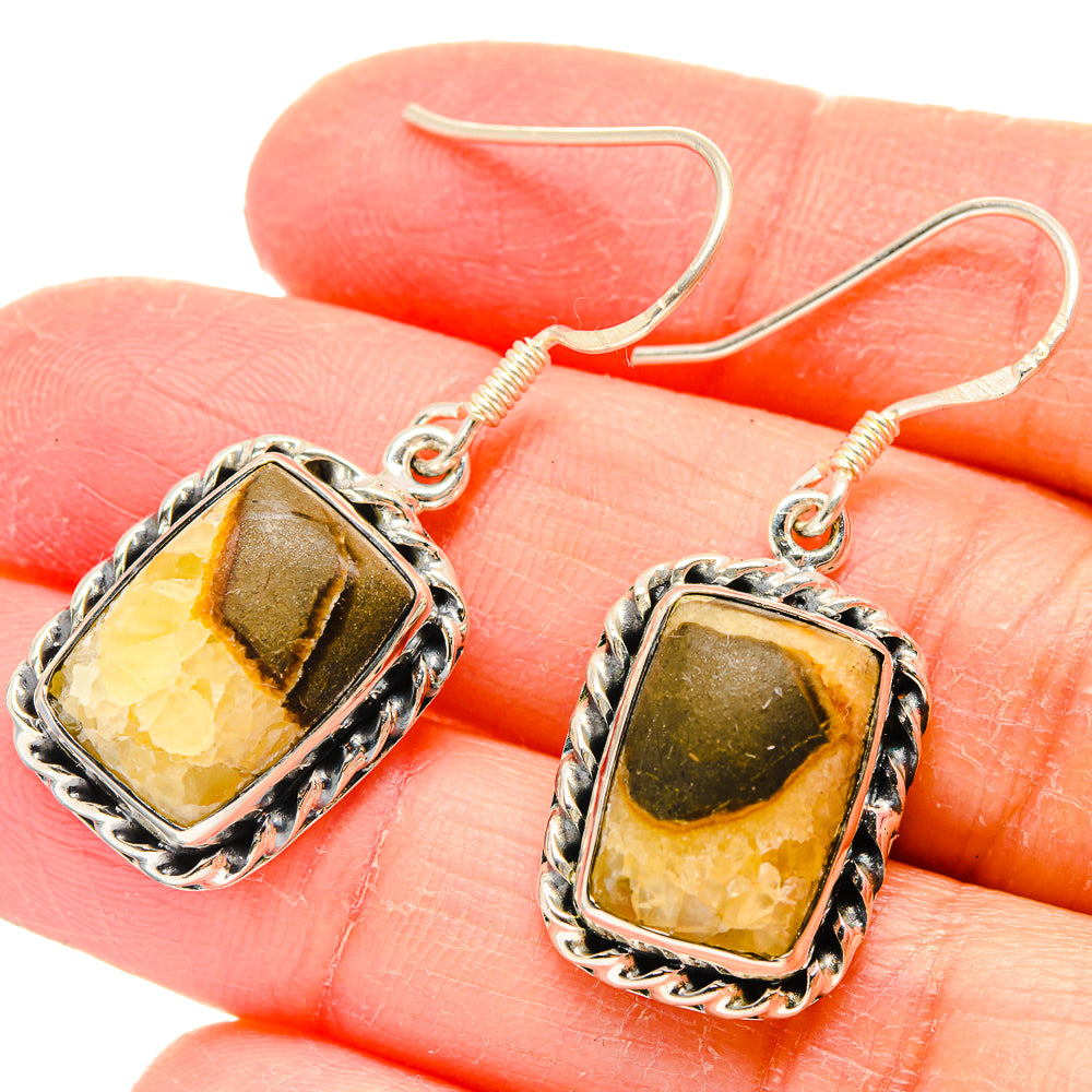 Septarian Nodule Earrings handcrafted by Ana Silver Co - EARR422552