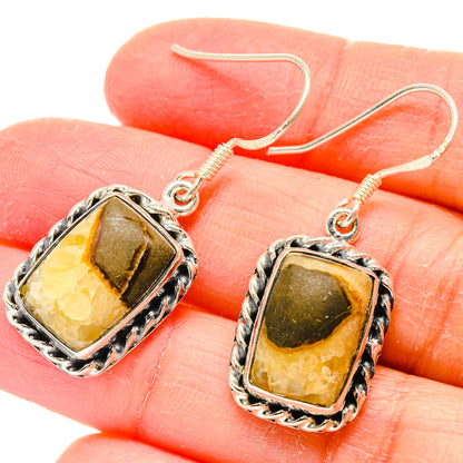 Septarian Nodule Earrings handcrafted by Ana Silver Co - EARR422552