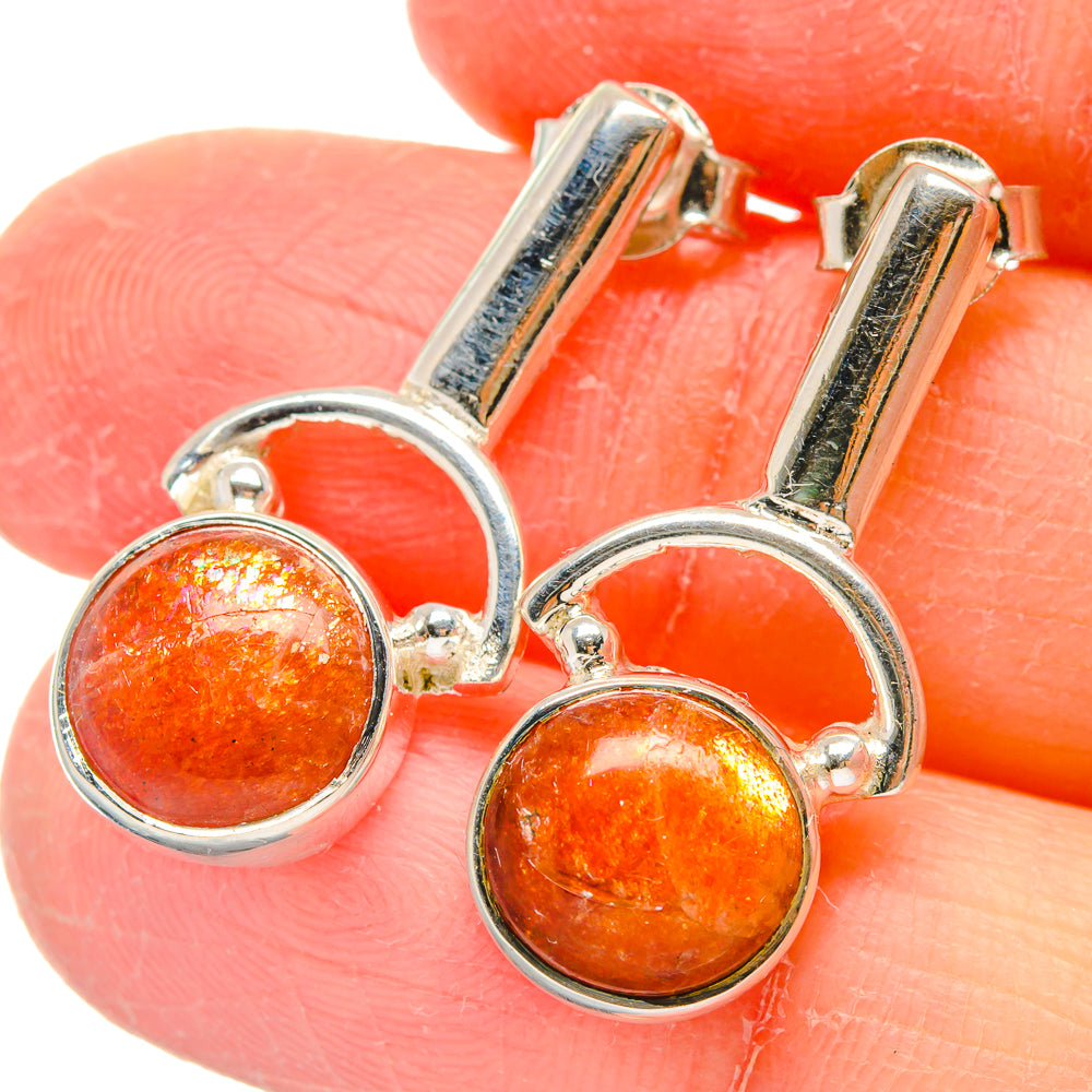 Sunstone Earrings handcrafted by Ana Silver Co - EARR422560