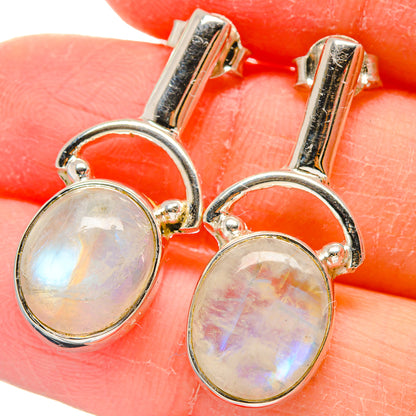 Rainbow Moonstone Earrings handcrafted by Ana Silver Co - EARR422564