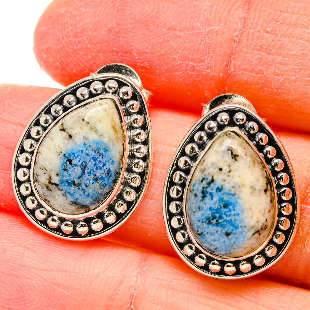 K2 Blue Azurite Earrings handcrafted by Ana Silver Co - EARR422573