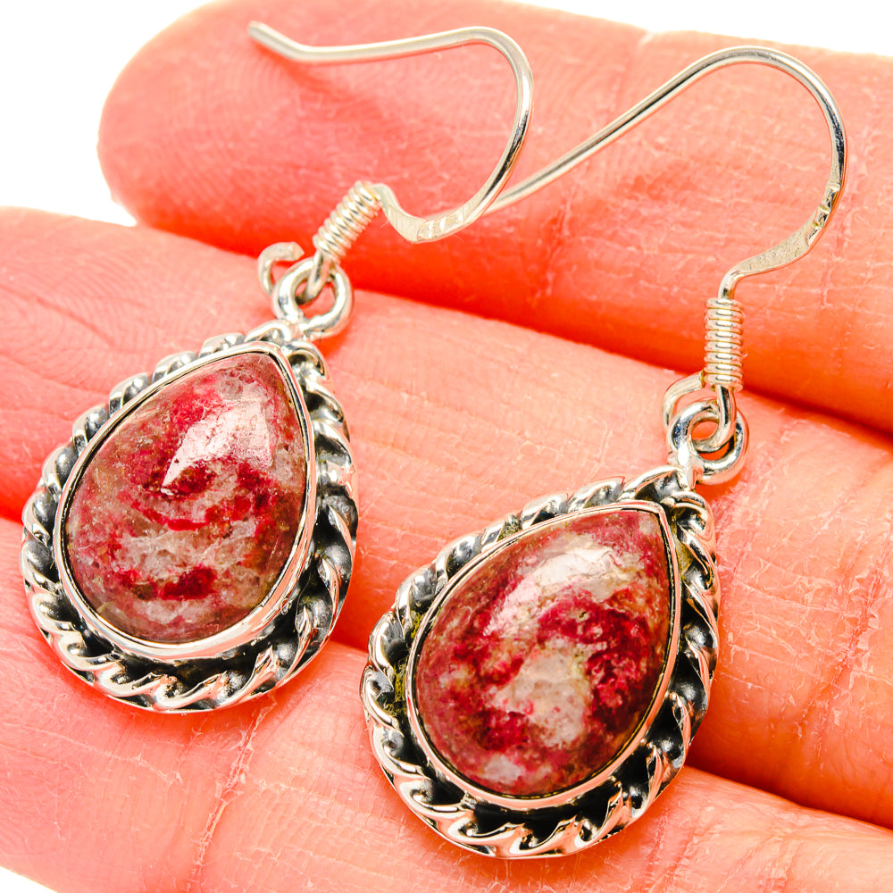Thulite Earrings handcrafted by Ana Silver Co - EARR422581