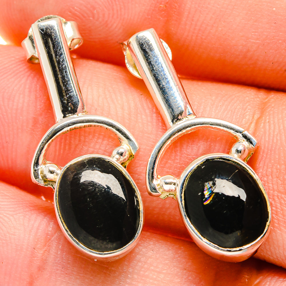 Black Onyx Earrings handcrafted by Ana Silver Co - EARR422585