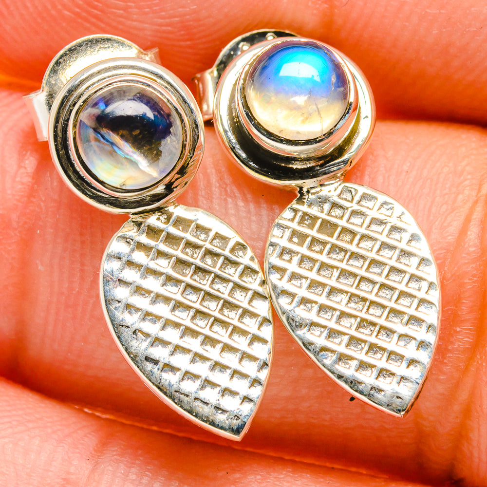 Rainbow Moonstone Earrings handcrafted by Ana Silver Co - EARR422590