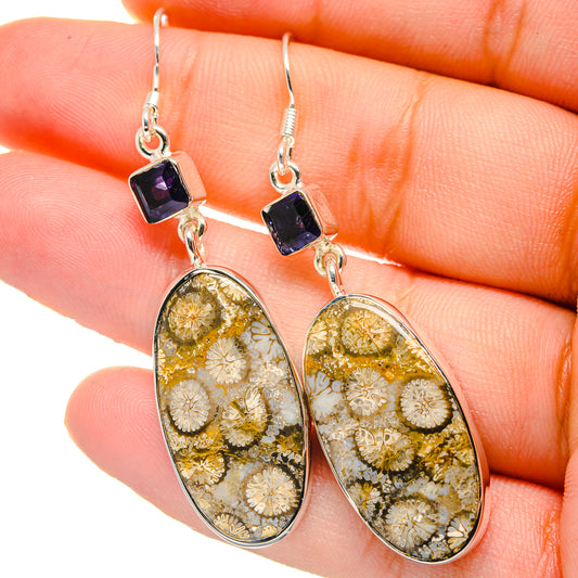 Fossil Coral Earrings handcrafted by Ana Silver Co - EARR422595