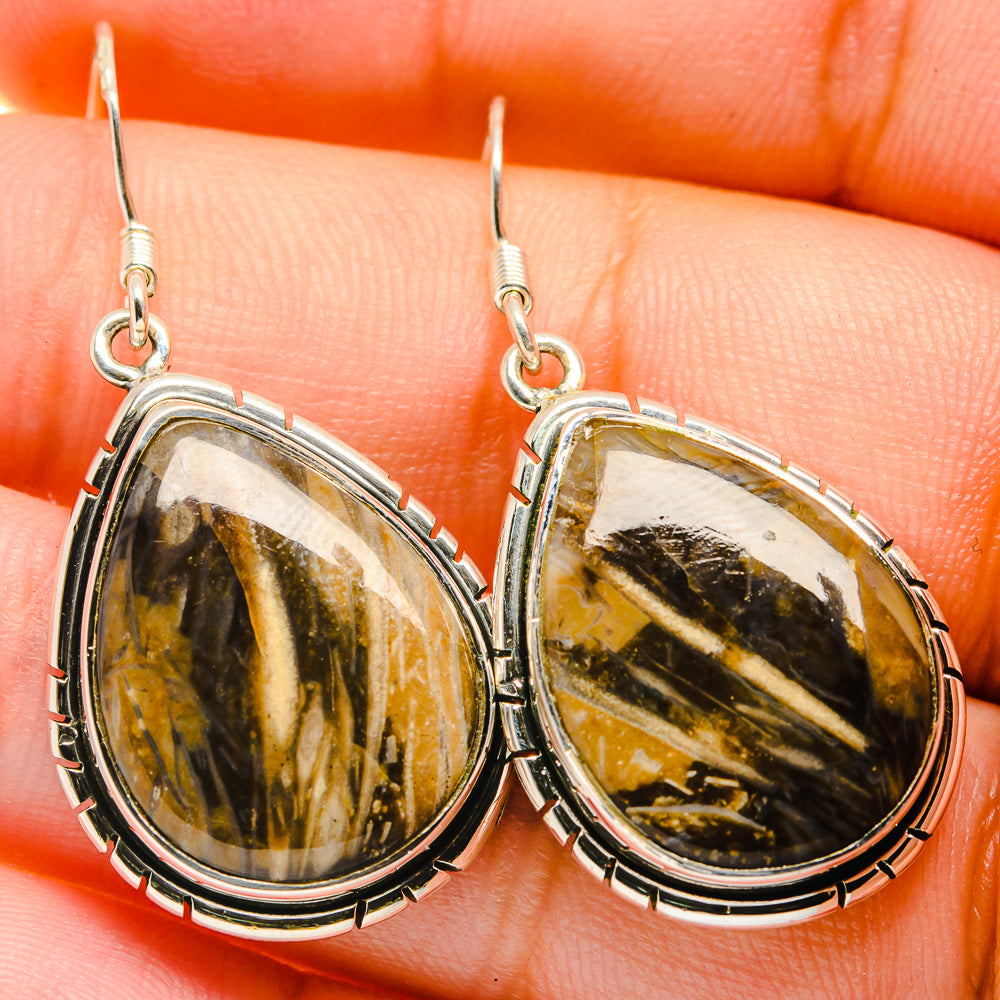 Peanut Wood Jasper Earrings handcrafted by Ana Silver Co - EARR422598