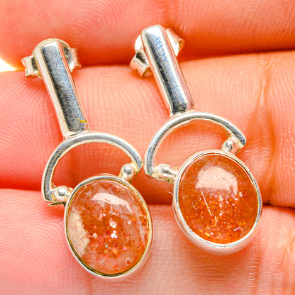 Sunstone Earrings handcrafted by Ana Silver Co - EARR422609