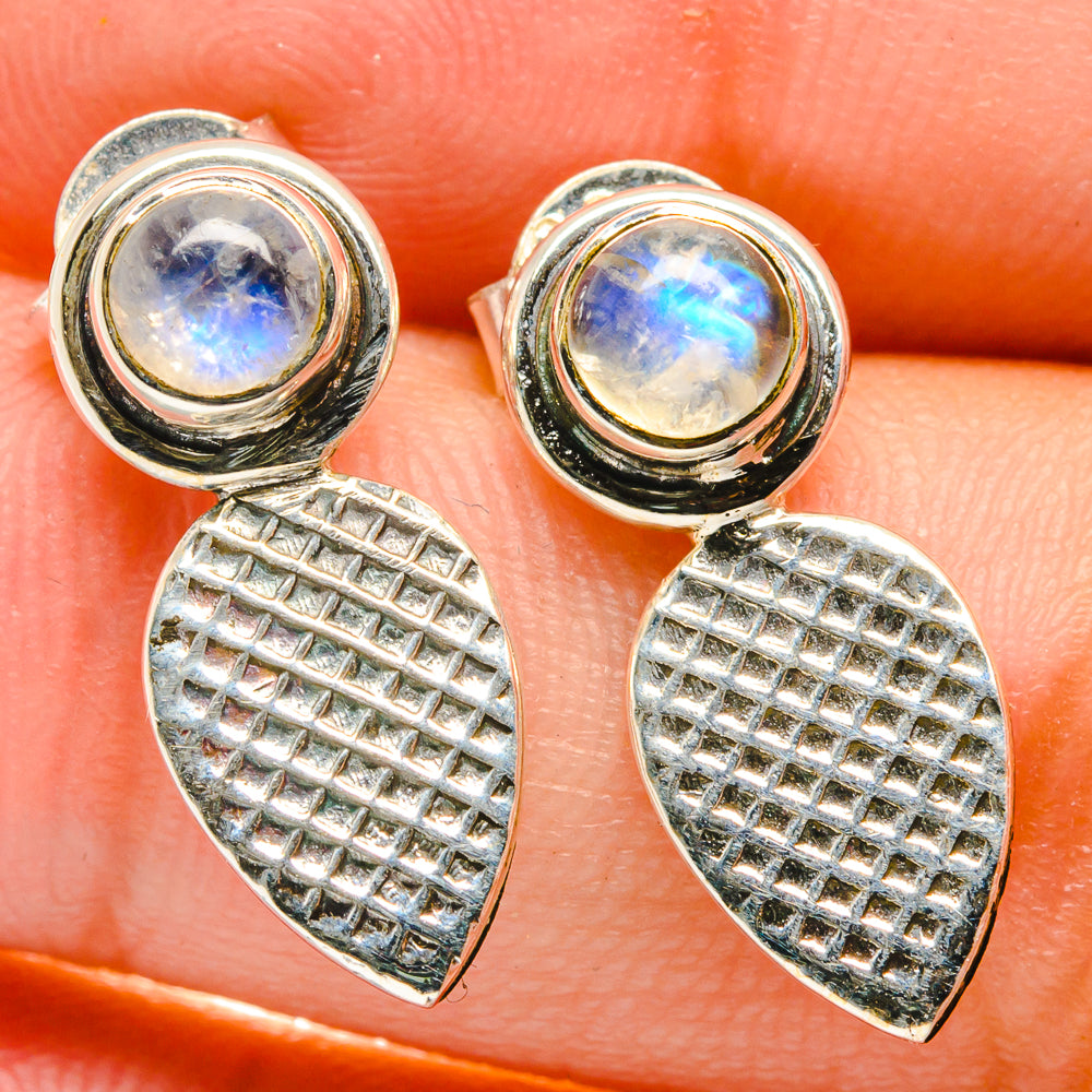 Rainbow Moonstone Earrings handcrafted by Ana Silver Co - EARR422612