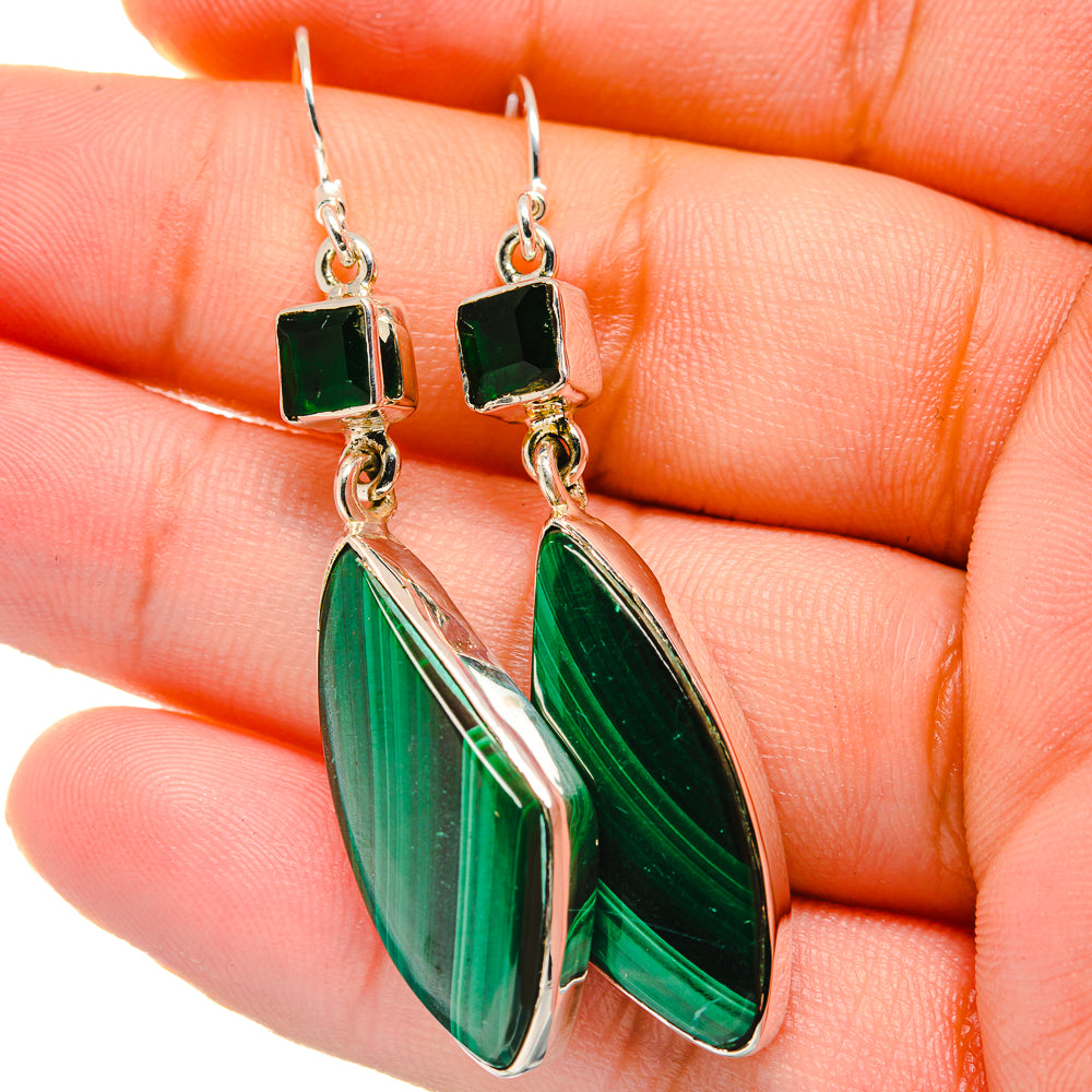Malachite Earrings handcrafted by Ana Silver Co - EARR422617