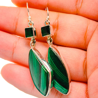 Malachite Earrings handcrafted by Ana Silver Co - EARR422617