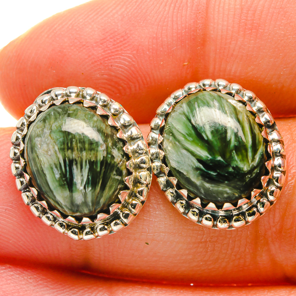 Seraphinite Earrings handcrafted by Ana Silver Co - EARR422632