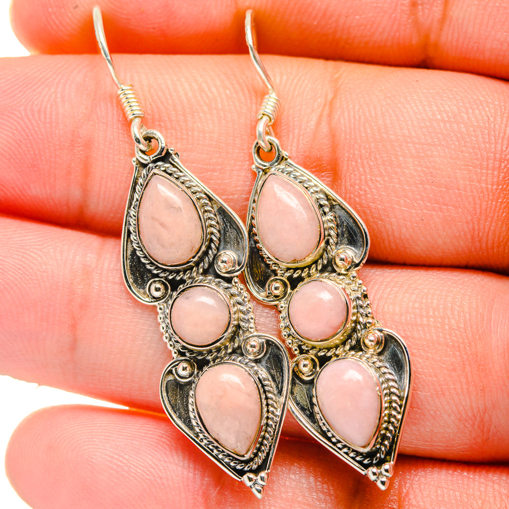Pink Opal Earrings handcrafted by Ana Silver Co - EARR422637