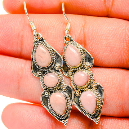 Pink Opal Earrings handcrafted by Ana Silver Co - EARR422637