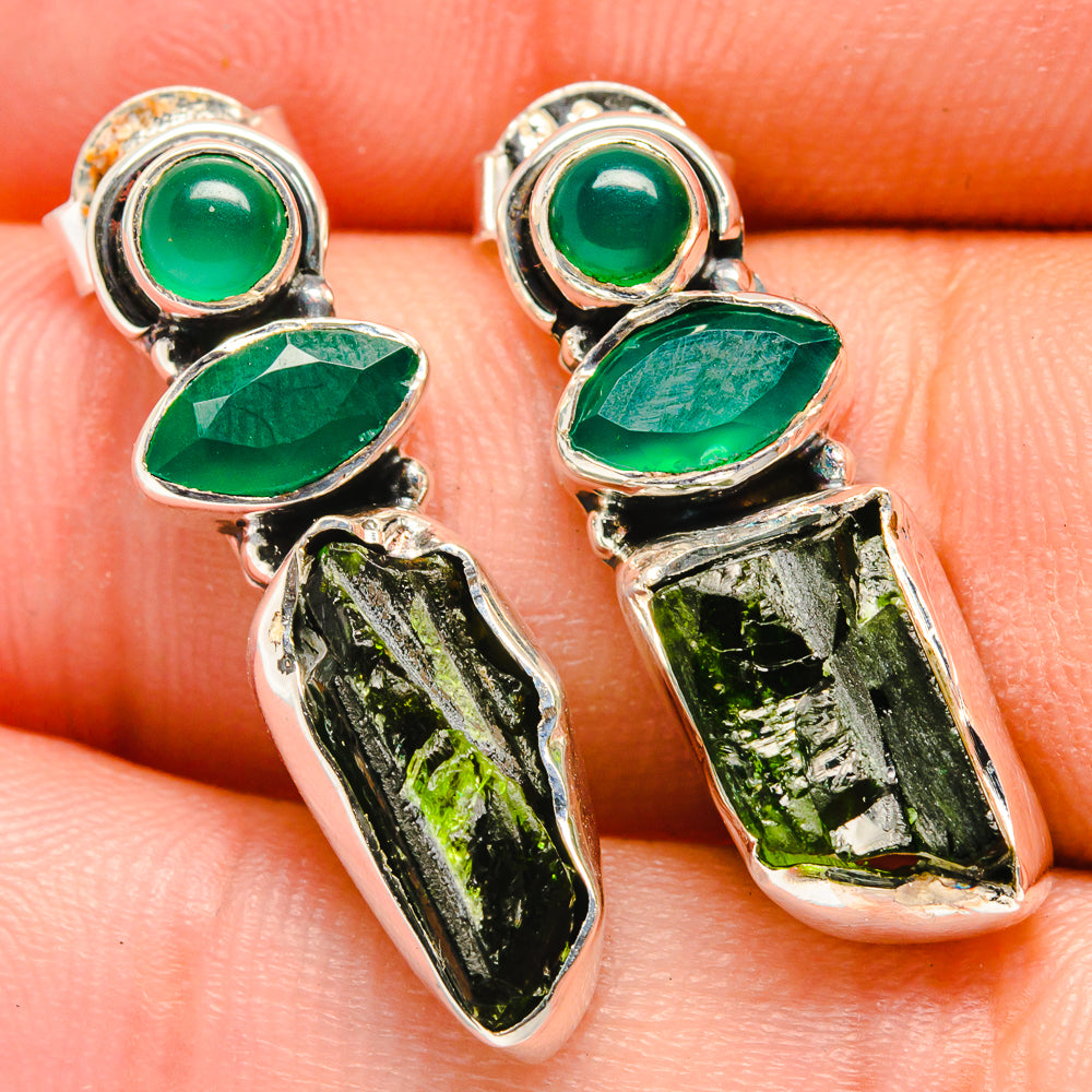 Chrome Diopside Earrings handcrafted by Ana Silver Co - EARR422652