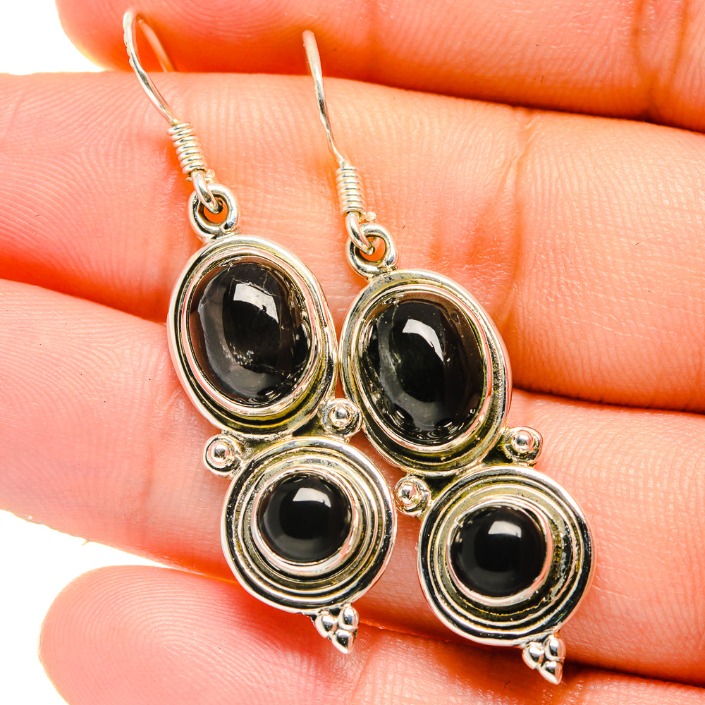 Black Onyx Earrings handcrafted by Ana Silver Co - EARR422654