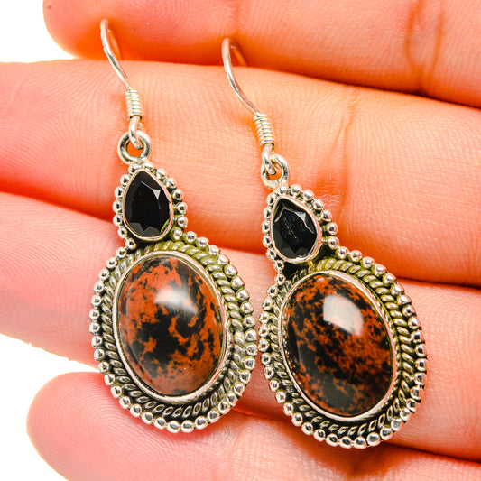 Mahogany Obsidian Earrings handcrafted by Ana Silver Co - EARR422664