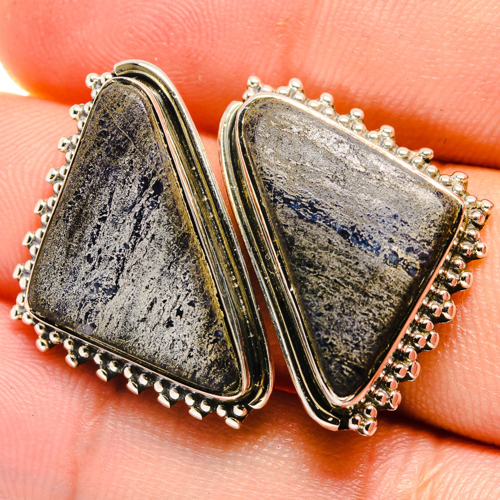 Pyrite Agate Earrings handcrafted by Ana Silver Co - EARR422665