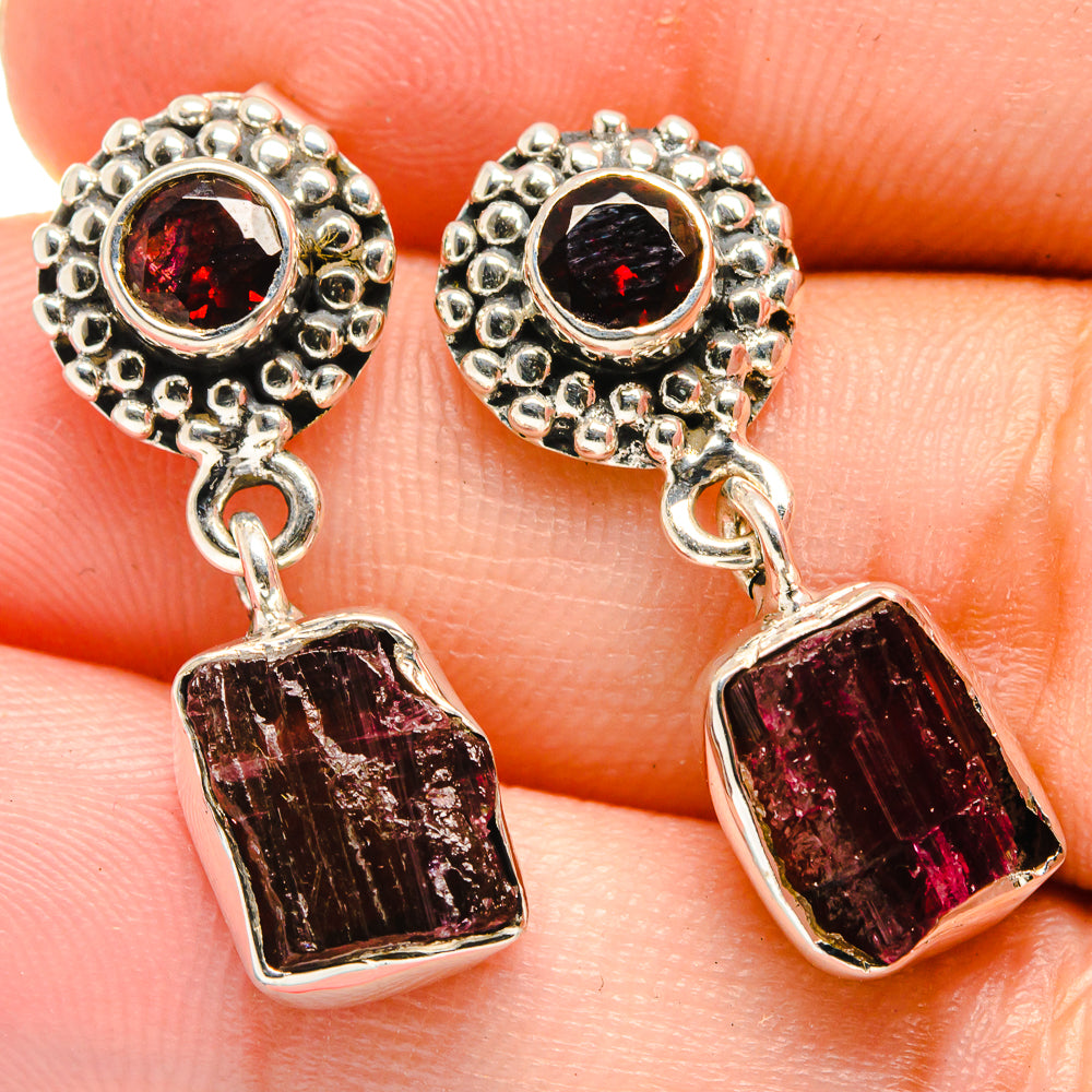 Pink Tourmaline Earrings handcrafted by Ana Silver Co - EARR422671