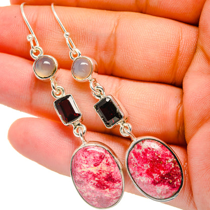 Thulite Earrings handcrafted by Ana Silver Co - EARR422676