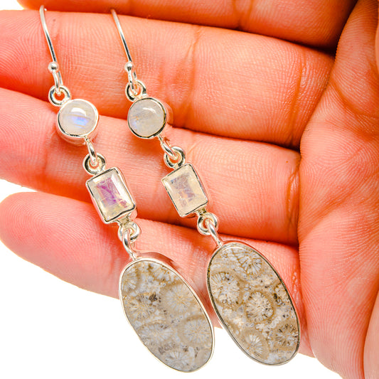 Fossil Coral Earrings handcrafted by Ana Silver Co - EARR422678