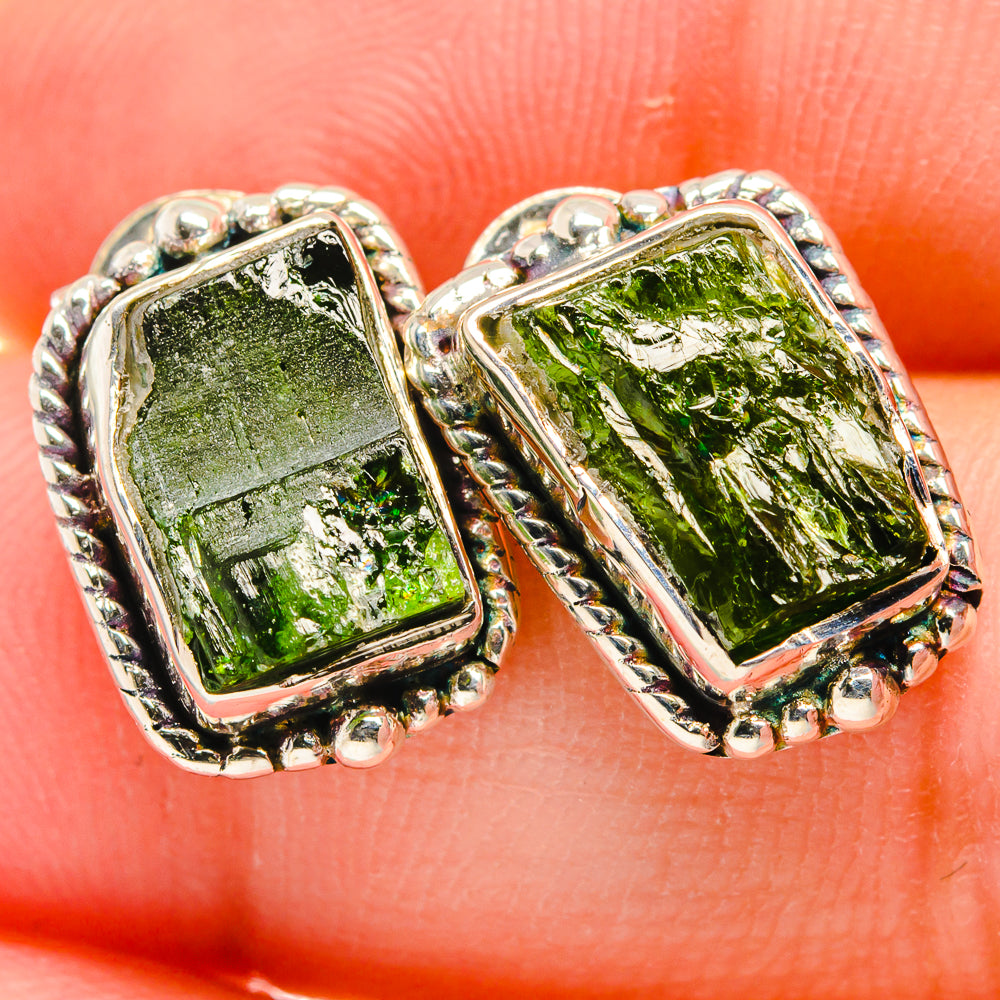 Chrome Diopside Earrings handcrafted by Ana Silver Co - EARR422684