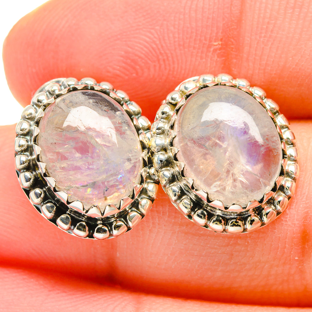 Rainbow Moonstone Earrings handcrafted by Ana Silver Co - EARR422687