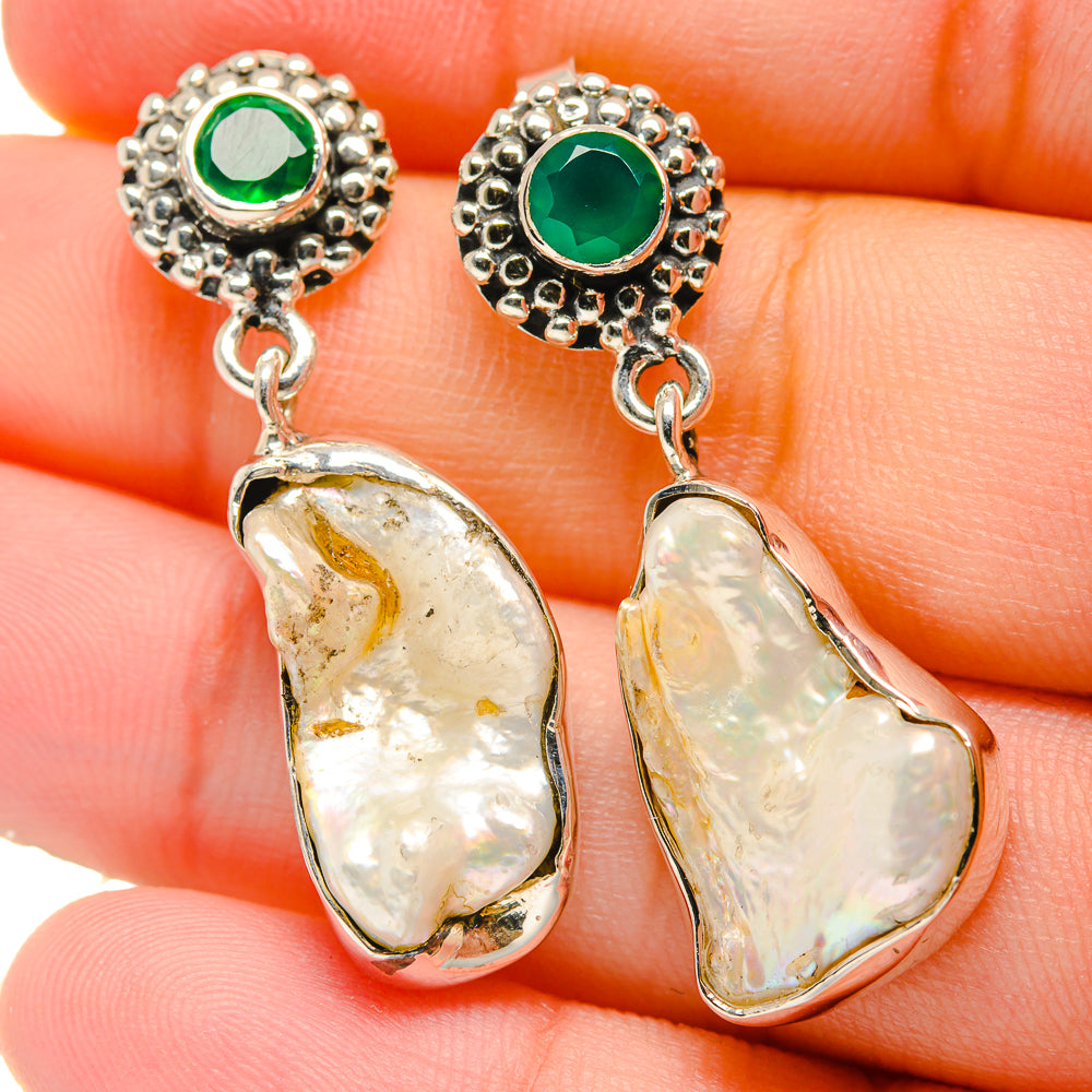 Mother Of Pearl Earrings handcrafted by Ana Silver Co - EARR422700