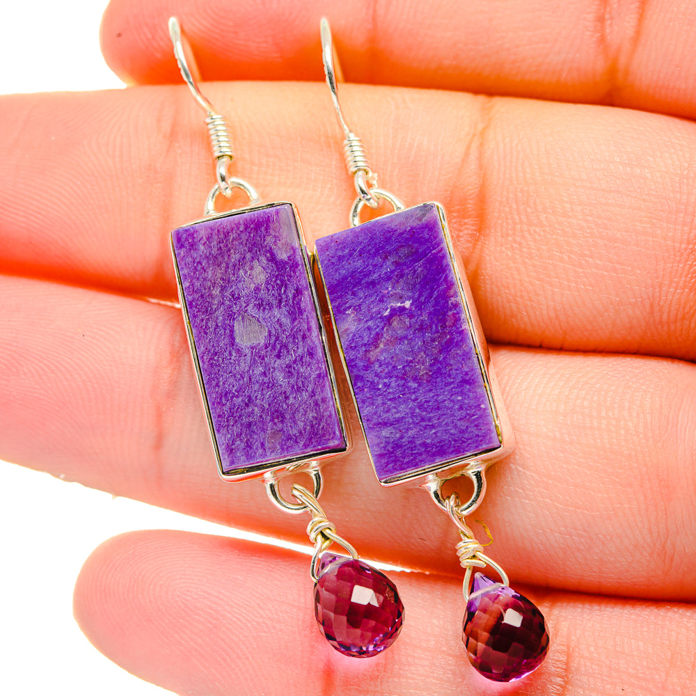 Charoite Earrings handcrafted by Ana Silver Co - EARR422702