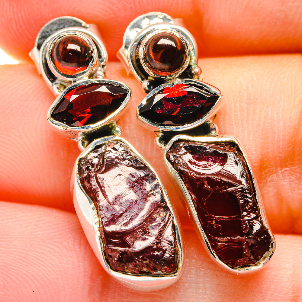 Garnet Earrings handcrafted by Ana Silver Co - EARR422718