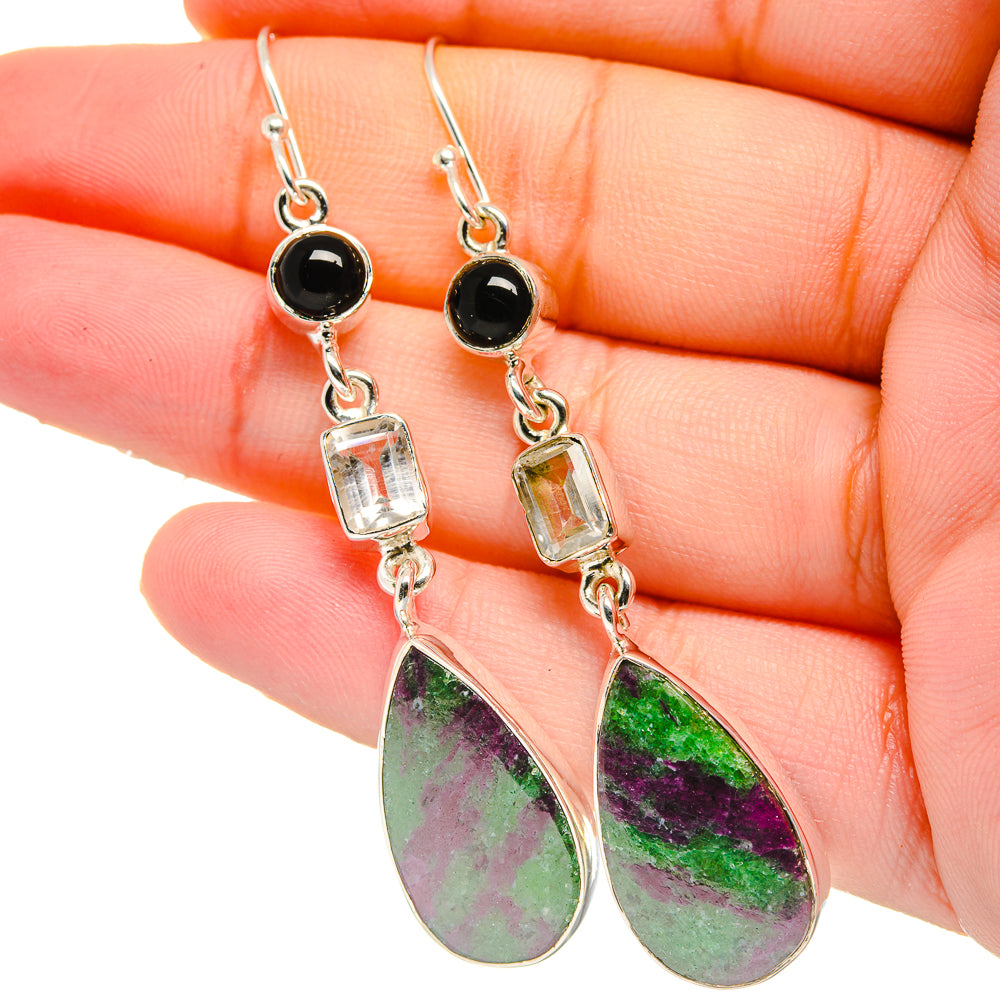 Ruby Zoisite Earrings handcrafted by Ana Silver Co - EARR422719