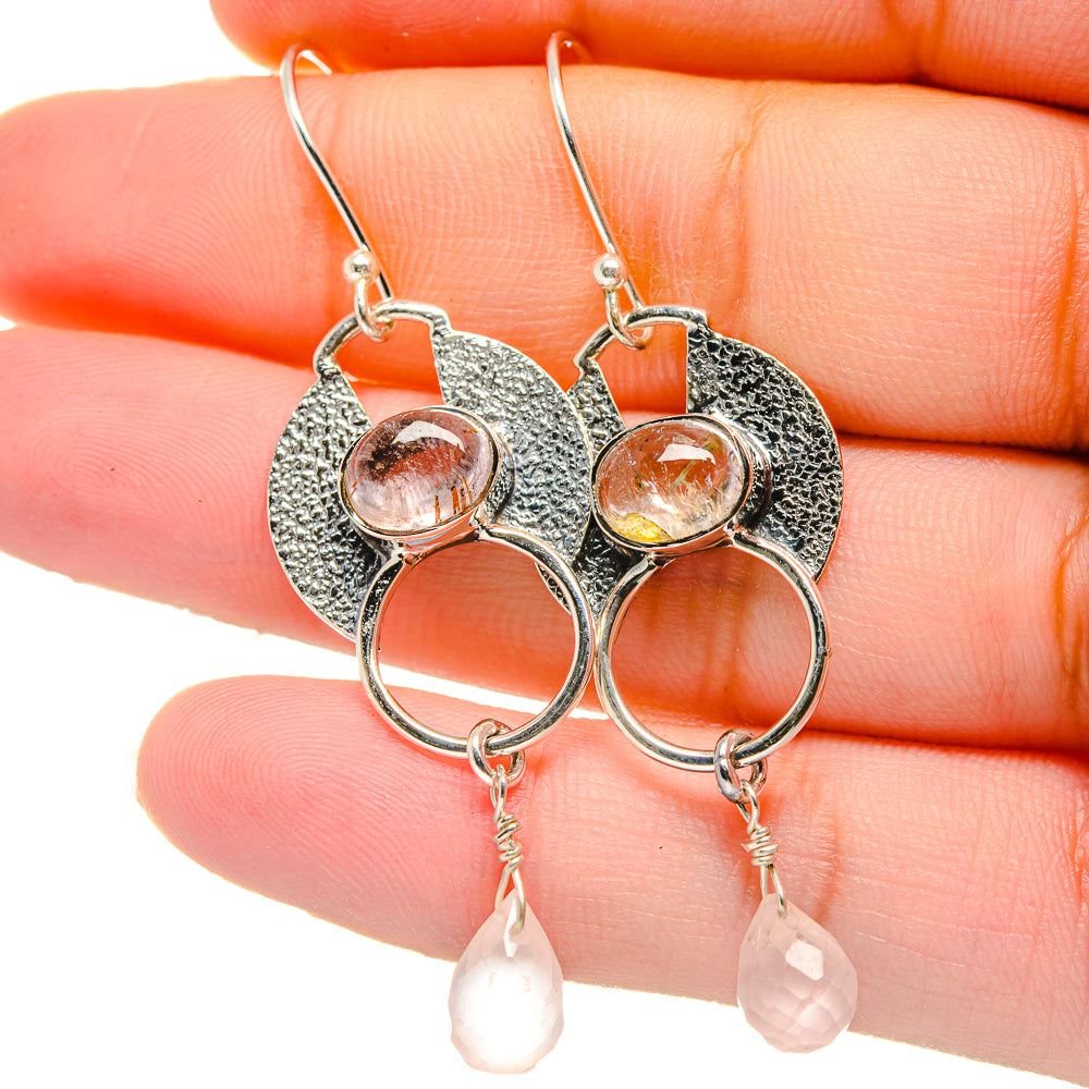 Rose Quartz Earrings handcrafted by Ana Silver Co - EARR422721