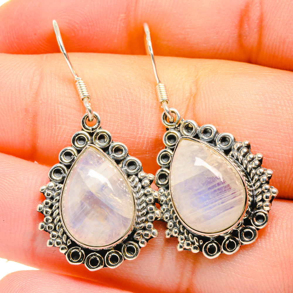 Rainbow Moonstone Earrings handcrafted by Ana Silver Co - EARR422725