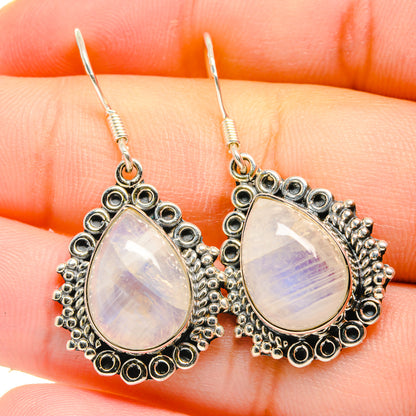 Rainbow Moonstone Earrings handcrafted by Ana Silver Co - EARR422725