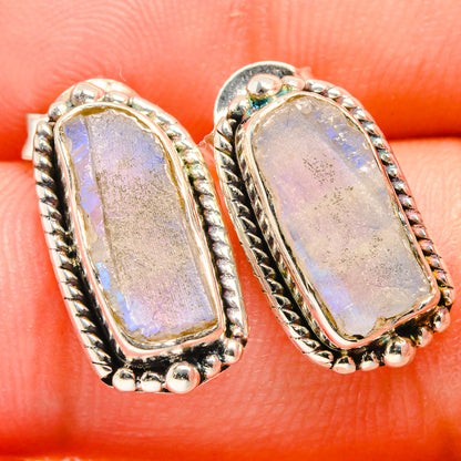 Rainbow Moonstone Earrings handcrafted by Ana Silver Co - EARR422733