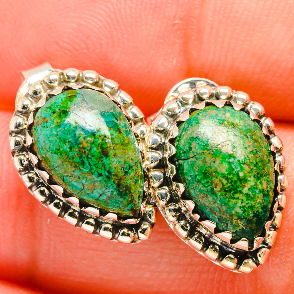 Chrysocolla Earrings handcrafted by Ana Silver Co - EARR422734